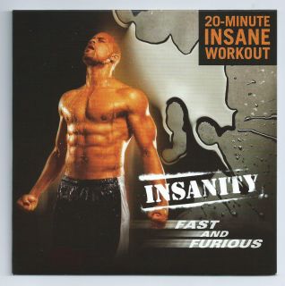 INSANITY Fast and Furious 20 Minute Insane Workout DVD Beachbody