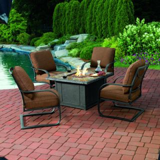  Outdoors Caminetto 5 Piece Patio Gas Fire Pit Chat 4 Chairs Set