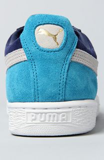 Puma The Suedes Sneaker in Vivid Blue Grey and Navy