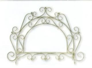  Iron Scroll Arch Fireplace Screen for Use with Art Panels