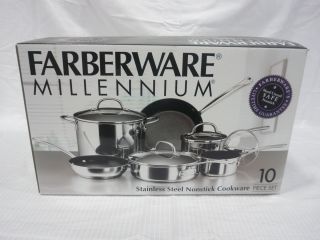 Farberware Millennium Nonstick Stainless Steel 10 Piece Cookware Set
