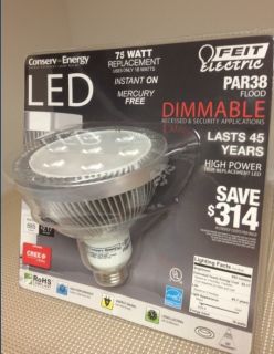Feit Electric High Power LED Flood Lamp Bulb PAR38 18W 75W Dimmable