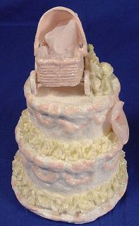 Teena Flanner Papermaiche Baby Girl Cake Topper/Figurine NEW