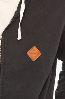 Street Ammo The Patch Zip Up Hoody in Washed Black