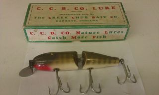 Vintage Creek Chub Fishing Lure Good Condition Box Bait Hooks Swivel