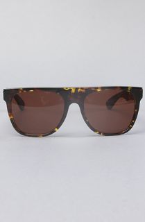 Super Sunglasses The Flat Top Sunglasses in Yellow Tortoise and Blue