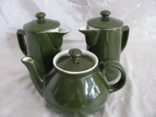 Hall China 3 Small Individual Teapots Single Serving