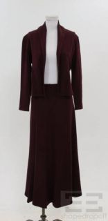 Morgane Le Fay 2pc Maroon Wool Flounce Skirt & Cardigan Set Size M