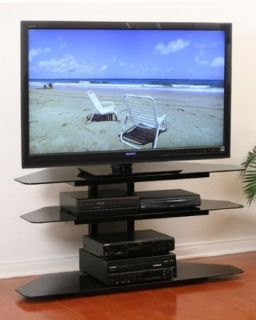  Flat Panel TV Stand with Mount Up TVs LCD Screen Glass to Shelf