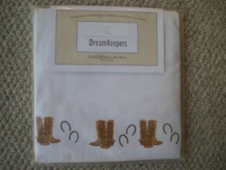FULL FLAT SHEET WITH WESTERN COWBOY BOOTS BORDER DREAMKEEPERS NEW