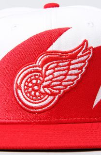 Mitchell & Ness The Detroit Red Wings Sharktooth Snapback Hat in Red