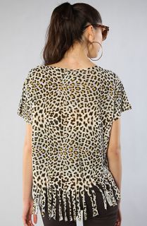 Sauce The Fringe Tee in Leopard Concrete