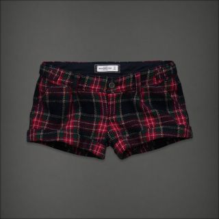 Abercrombie Fitch Women Red Plaid Mini Short Shorts Sonia 4 Small