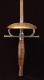 Antique Fencing Foil   Toledo Spain   Decorated Blade & Guard