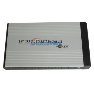 New 3.5 USB 2.0 SATA HDD HD Hard Disk Drive Enclosure External Case