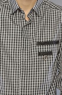 N4E1 The Cerano Buttondown Shirt in Black Grey Check