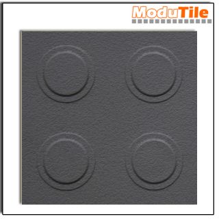 Modutile Coin Pattern Garage Floor Tiles Gray