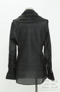 Gianfranco Ferre Black Sheer Layered Collar Tie Jacket Size 40