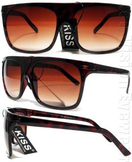 Flat Top Large Wayfarer Sunglasses Brown Lens Tortoise K29