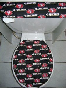 nfl san francisco 49ers fabric toilet seat cover set