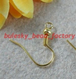 100pcs Nice Gold Plated Metal Finding Earring Hook 18x17mm Free SHIP