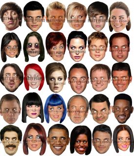 Listing 2 Fun Celebrity Face Masks TV Film 30 Stars to Choose From