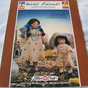 Fibre Craft World Friends Ethnic Plains Indian Dolls No Sew Outfits