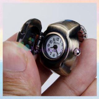 Vintage Style Celtic Steampunk Skull Cover Finger Ring Watch