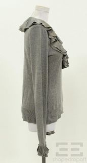  Grey Silk Cashmere Removable Collar Sweater Size M