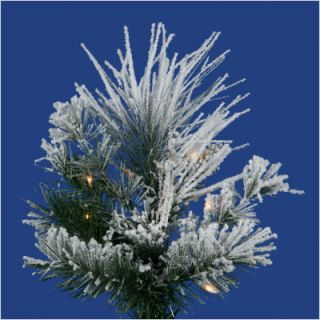 Flocked Swiss Pine 90 Artificial Christmas Tree with Clear Lights