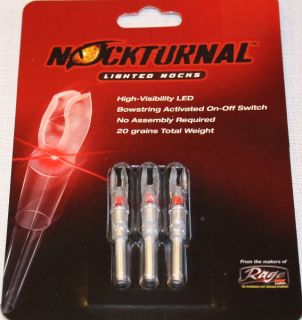 Nockturnal Lighted Archery Arrow Bowhunting Nock Turnal Size H 3pk Red