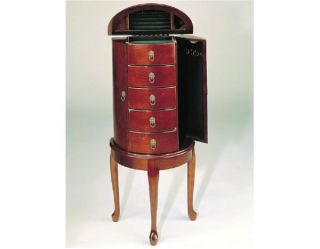Jewelry Box Armoire in Cherry Wood Finish 41H 