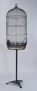 Round Bird Cage with Stand Finch Canary Cockatiel Parakeet Dome Top