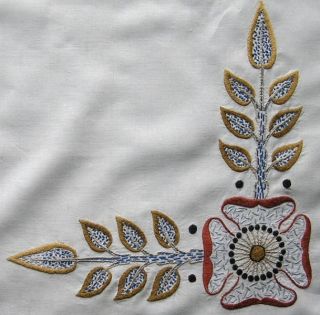 Arts Crafts Embroidered Fine Tablecloth Original