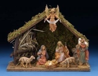 Fontanini Nativity 7 PC Figure Set with Italian Stable