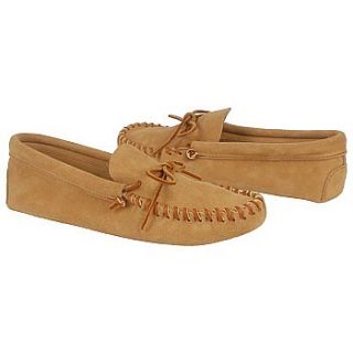 Mens Minnetonka Moccasin Leather Laced Softsole Brown Suede Shoes
