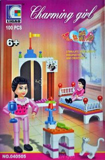 Girl Dream Lovely Family Set with Figure Dollhouse Building Blocks