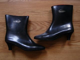 Vintage Fiorucci rain rubber boots heel shoes galoshes duck 60s 37 7