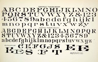  Alphabet Chicago Tuscan Roman Typeface Graphic Fancy Frank Atkinson