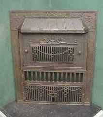 victorian cast iron fireplace cover original patina