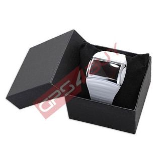  Red LED White Silicone Calendar Mens Fashion Sport Wrist Watch