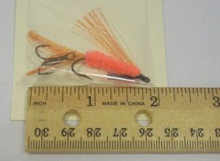 Custom Angler Fluorescent Orange Hand Tied Kokanee Fly Fishing Flies