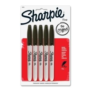 New Sharpie The Original 5 Black Fine Point Markers Pack