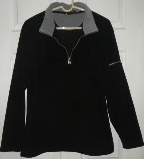 Foot Locker Brand Black gray Fleece Pullover with zip front Size M 42