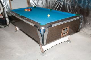 Irving Kaye Company 7 Foot Slate Pool Table w Ball Return