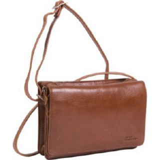 Handbags Derek Alexander Leather 3/4 Flap Top Zip Front Zip Org Tan