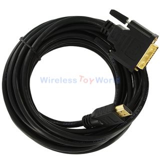 HDMI TO DVI CABLE 15FT For TV PC HDTV MONITOR COMPUTER 15 Feet