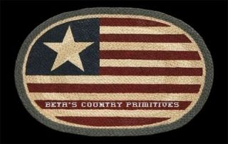 Country Primitive American Flag Braided Oval Placemats