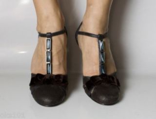 Gorgeous Beverly Feldman Jeweled T Stap Heels Shoes 8