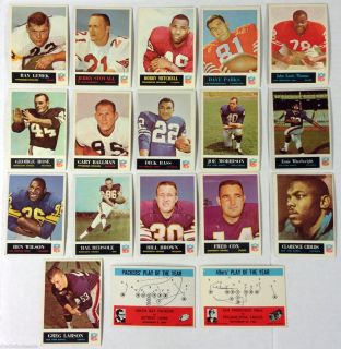 1965 Philadelphia Gum Football Trading Cards 42 Mixed Lot